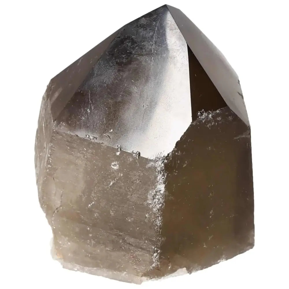 Polished Smoky Quartz Point crystal, handpicked from Sylvia Crystals for spiritual grounding and protection against negative energies.