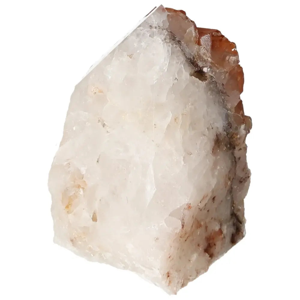 Polished Tangerine Quartz Point by Sylvia Crystals showcasing vibrant hues, ideal for collectors and enthusiasts seeking luxury and conscious design.