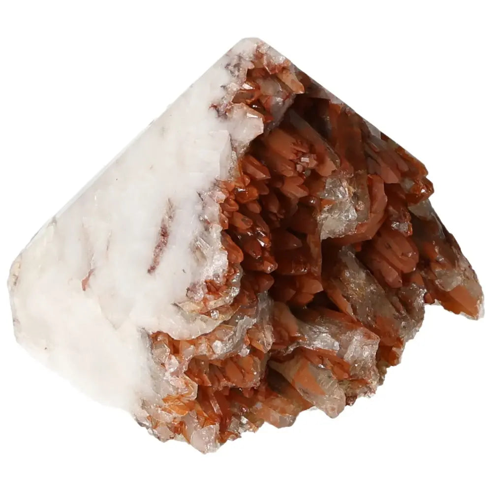 Polished Tangerine Quartz Point showcasing vibrant tangerine hues and clarity from Sylvia Crystals, ideal for luxury collections.