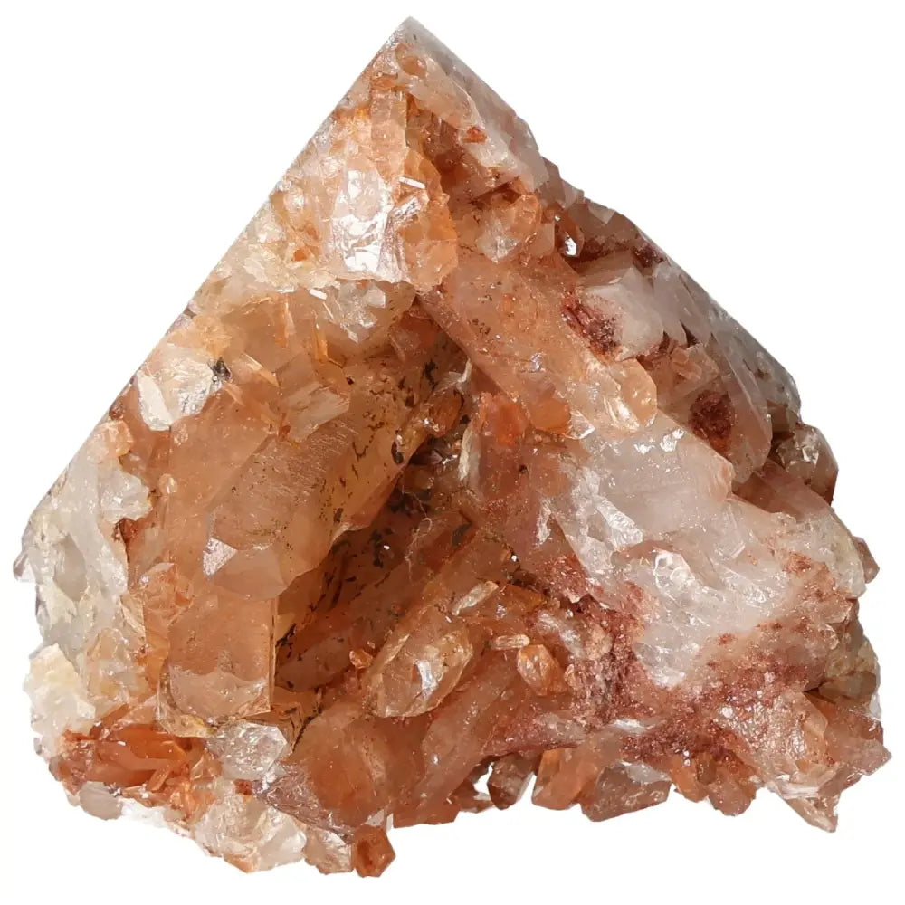 Polished Tangerine Quartz Point, vibrant tangerine gemstone, enhances creativity, Sylvia Crystals product, natural beauty and energy