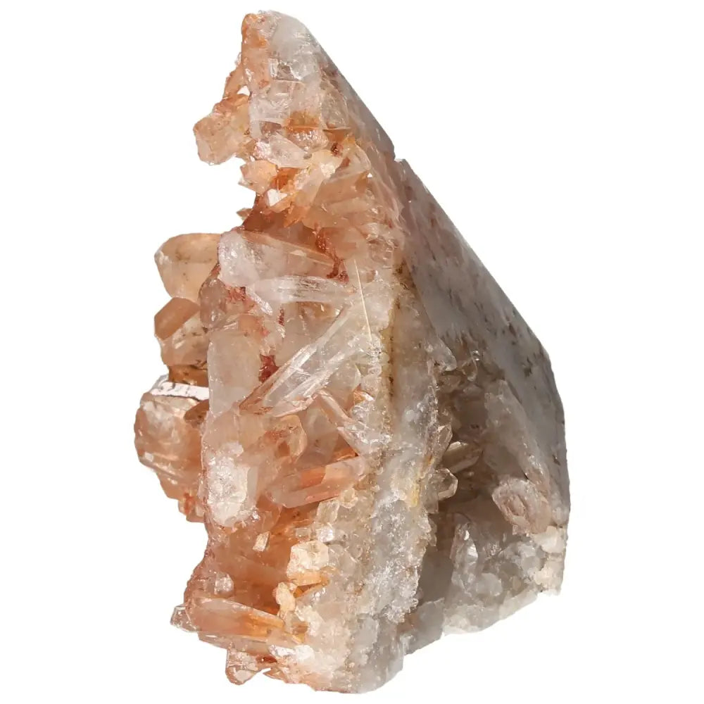 Polished Tangerine Quartz Point with vibrant hue, enhancing creativity and positive transformation. Premium Sylvia Crystals gemstone.