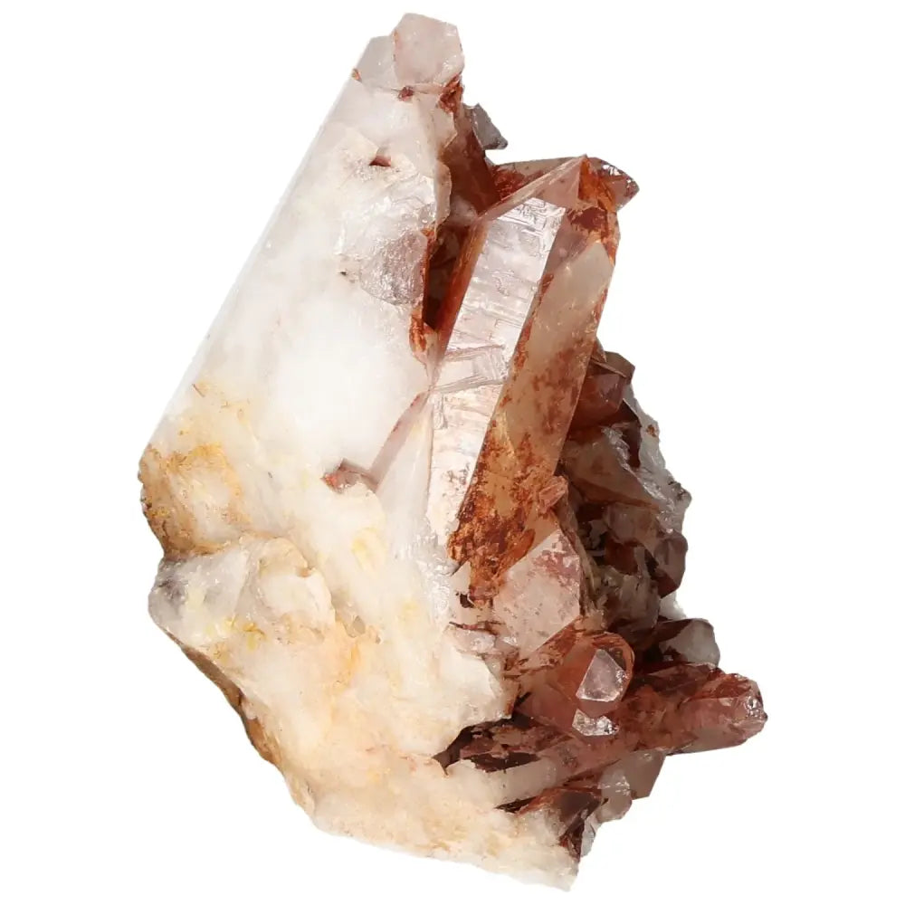 Polished Tangerine Quartz Point crystal featuring vibrant hues and luxury finish, symbolizing creativity and vitality from Sylvia Crystals.