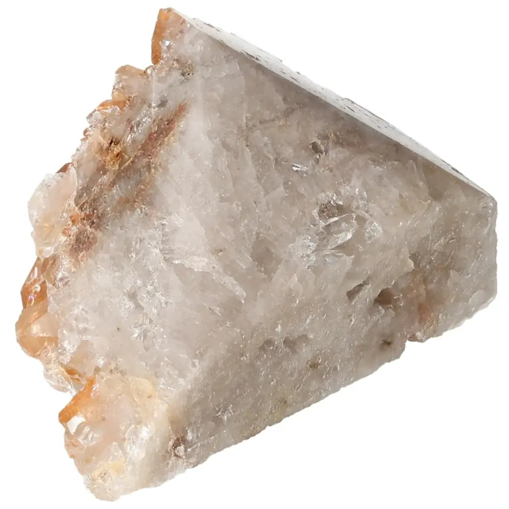 Polished Tangerine Quartz Point with iron inclusions showcasing its vibrant natural hue, part of the Sylvia Crystals collection.