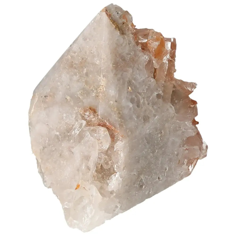 Raw quartz crystal specimen with natural textures and earthy tones, perfect for home decor or mineral collection enthusiasts.