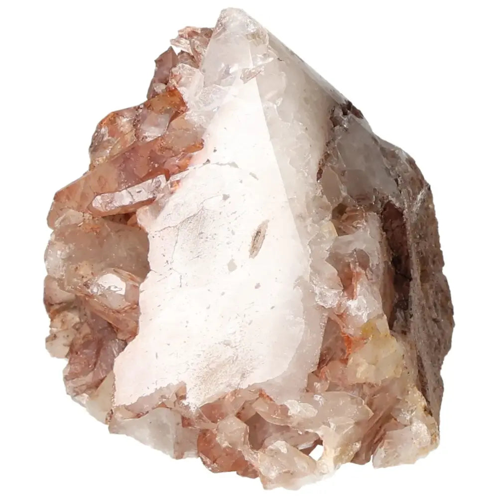 Polished Tangerine Quartz Point crystal with radiant hue from Sylvia Crystals, representing luxury and spiritual harmony.