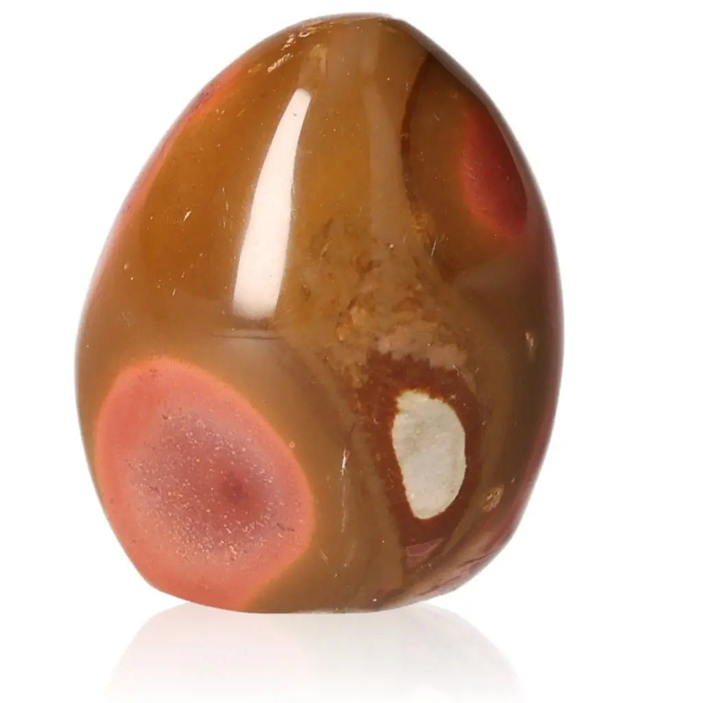 Polychrome Jasper Free Form gemstone with vibrant red and brown patterns, known as Desert Jasper, showcasing natural beauty and energies.