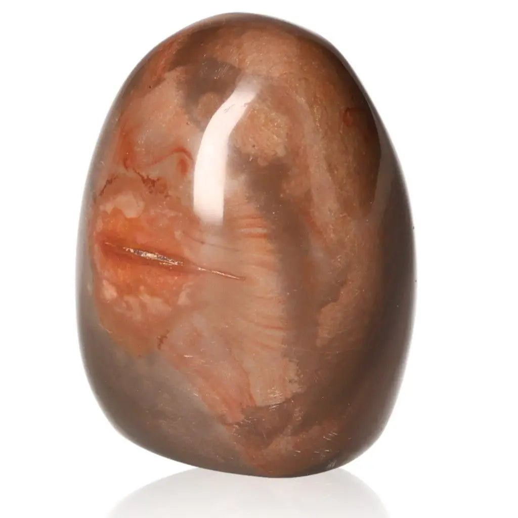 Polychrome Jasper Free Form stone with a vibrant mix of red, orange, brown hues, known as Desert Jasper, showcasing its unique banded design.