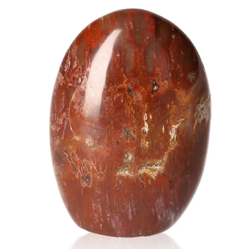 Polychrome Jasper Free Form gemstone with rich red, orange, and brown patterns, capturing the vibrant essence of desert landscapes.