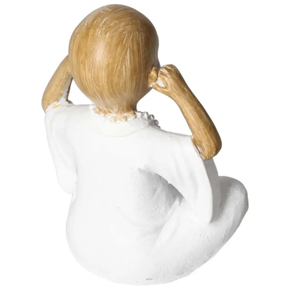 Back view of Monk Made Of Poly 1 statue by Sylvia Crystals, showcasing elegant spirituality in a contemporary design.