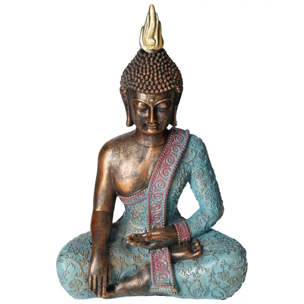 Exquisite Poly Turquoise Buddha statue from Sylvia Crystals, showcasing harmonious design, luxurious details, and spiritual elegance.