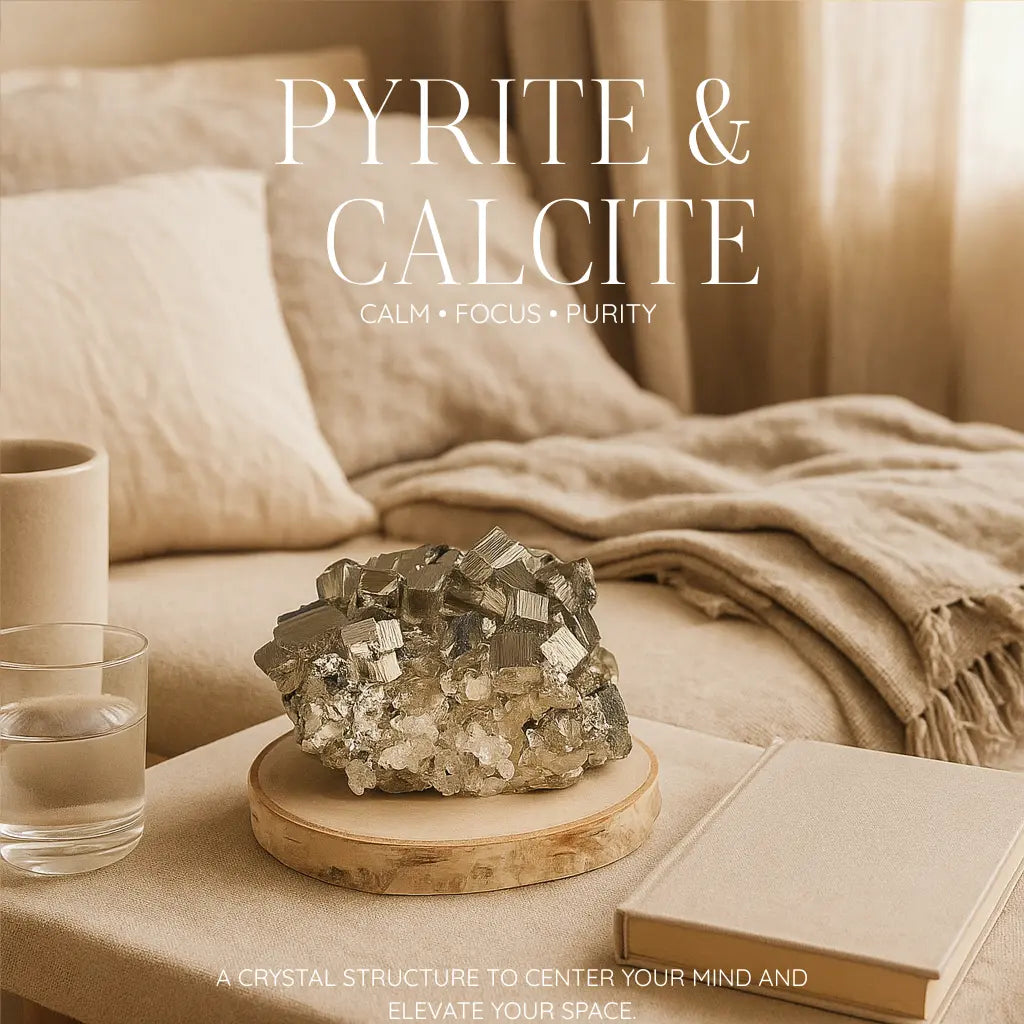 Pyrite Druze with Calcite Sylvia Crystals Sp. z o.o.