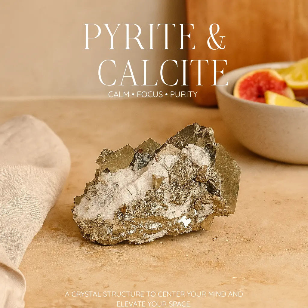 Pyrite Druze with Calcite Sylvia Crystals Sp. z o.o.