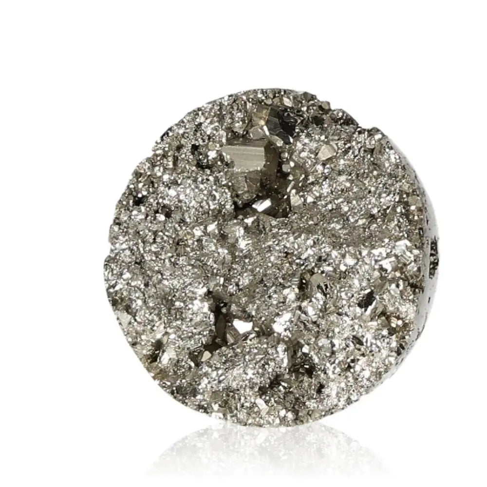 Radiant pyrite mineral with golden hue and metallic luster, known as Fool's Gold, symbolizes abundance and prosperity.