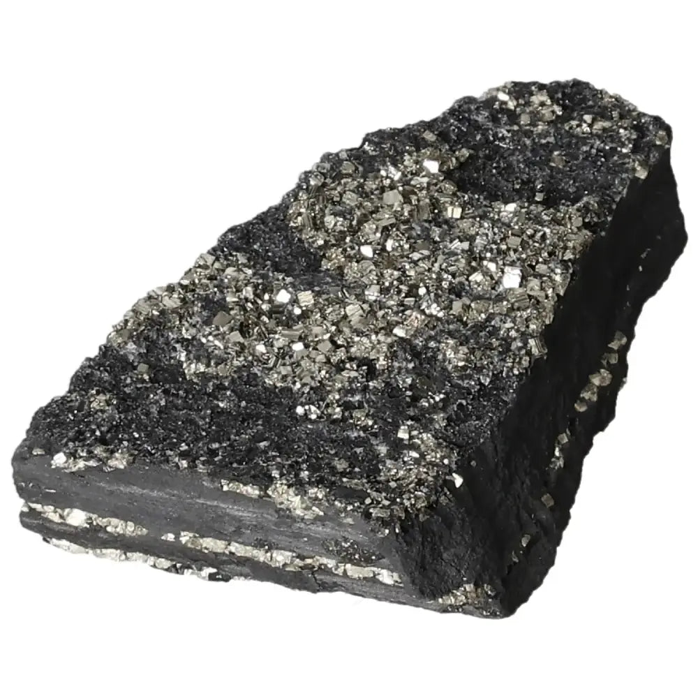 Exquisite Pyrite with Basalt crystal showcasing luxury and sophistication, known for boosting independence and creativity.