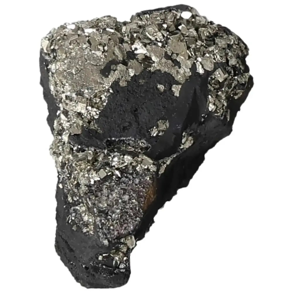 Pyrite With Basalt crystal from Sylvia Crystals, showcasing a blend of confidence-boosting Pyrite and grounding Basalt energies.