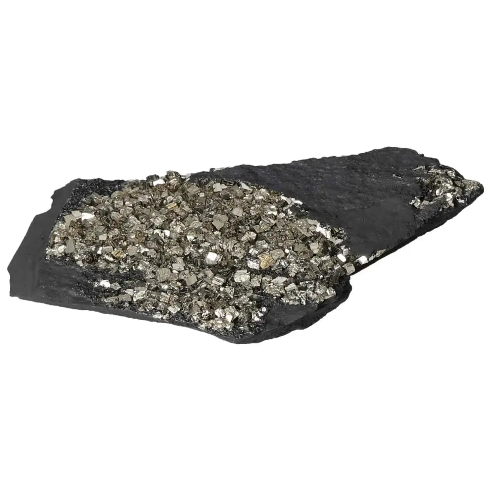 Pyrite with Basalt crystal from Sylvia Crystals, combining confidence-boosting Pyrite with Basalt for creativity and grounding.