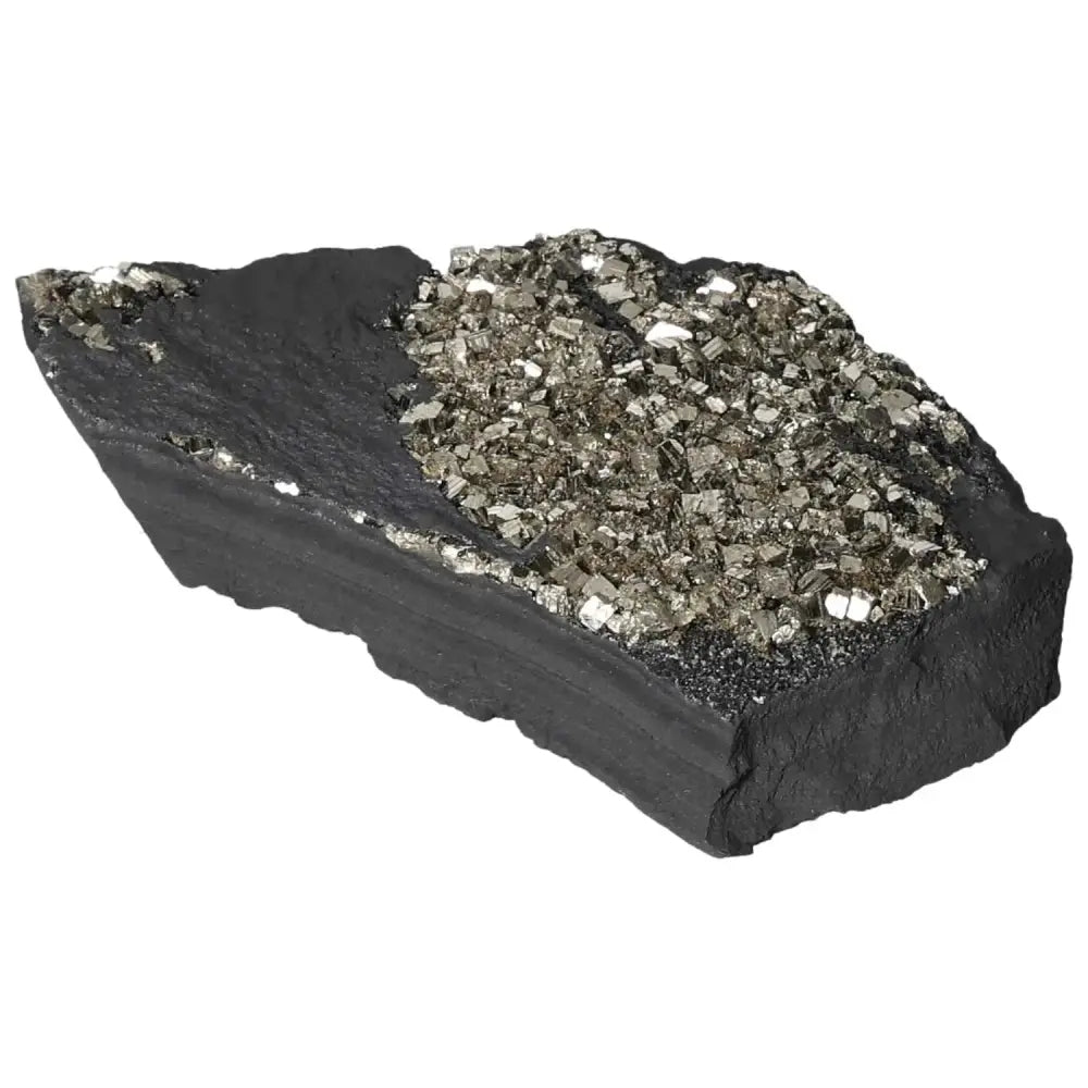 Pyrite with Basalt crystal combination from Sylvia Crystals, enhancing creativity and confidence.