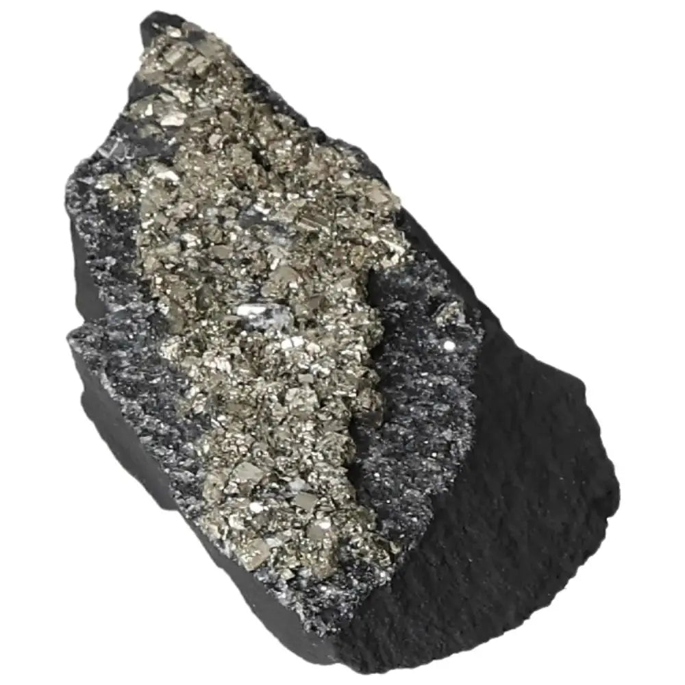 Premium Pyrite With Basalt by Sylvia Crystals, enhances mental independence and spiritual elevation. Elegant and transformative.
