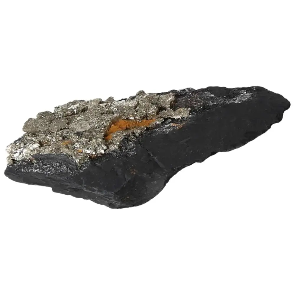 Exquisite Pyrite with Basalt crystal piece, showcasing golden hues and grounding energy, from Sylvia Crystals' premium collection.