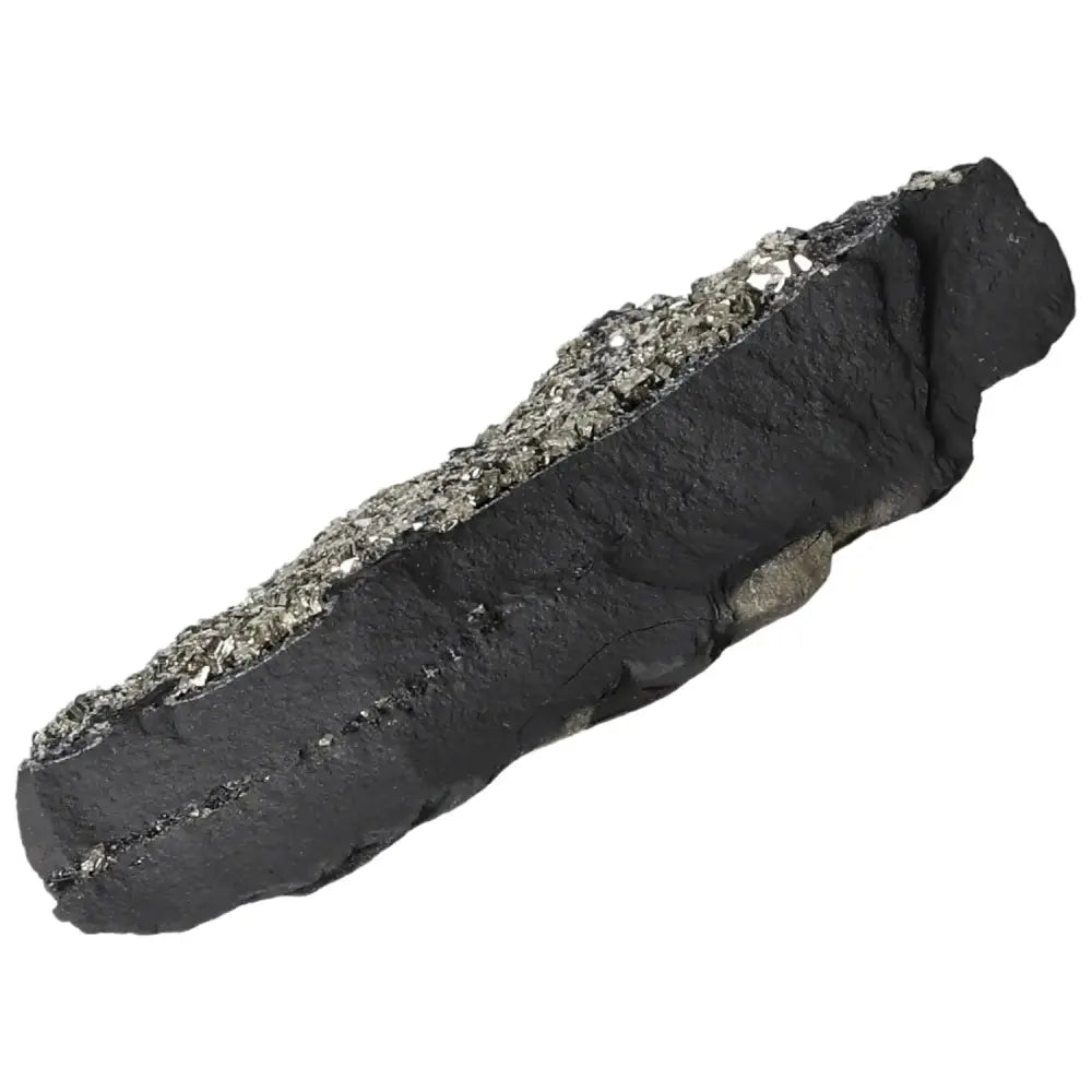 Elegant Pyrite with Basalt stone from Sylvia Crystals, showcasing spiritual and material harmony for enhanced mental clarity.