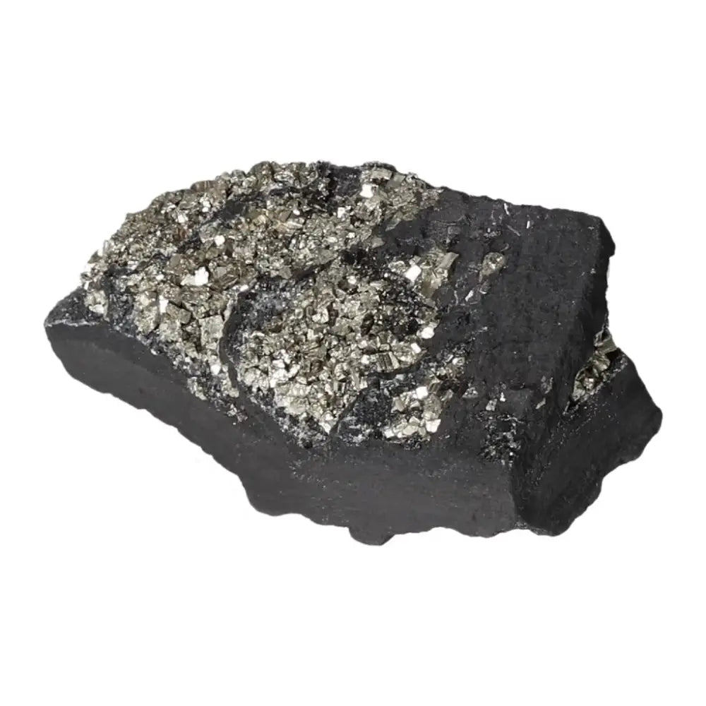 Premium Pyrite With Basalt stone for personal growth and resilience, by Sylvia Crystals.