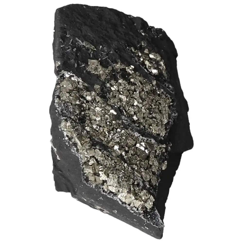 Premium Pyrite with Basalt by Sylvia Crystals, supporting personal growth and courage. Handpicked for quality and authenticity.