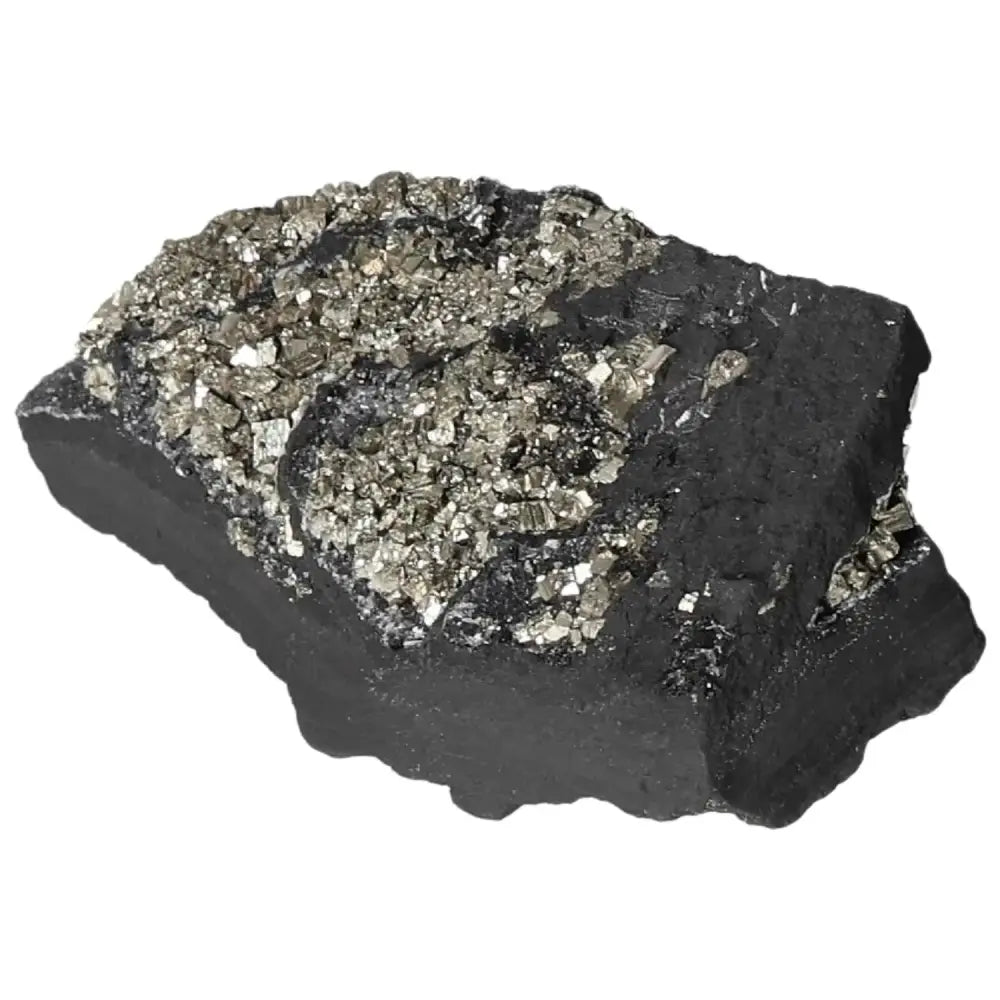 Alt Tag: Premium Pyrite With Basalt Crystal for Personal Growth and Independence from Sylvia Crystals.