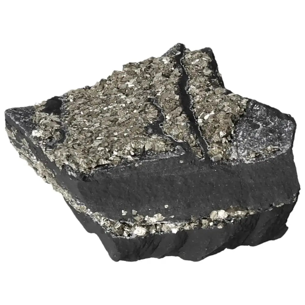 Exquisite Pyrite with Basalt crystal showcasing luxury and elegance, handpicked for quality by Sylvia Crystals. Conscious luxury blend.