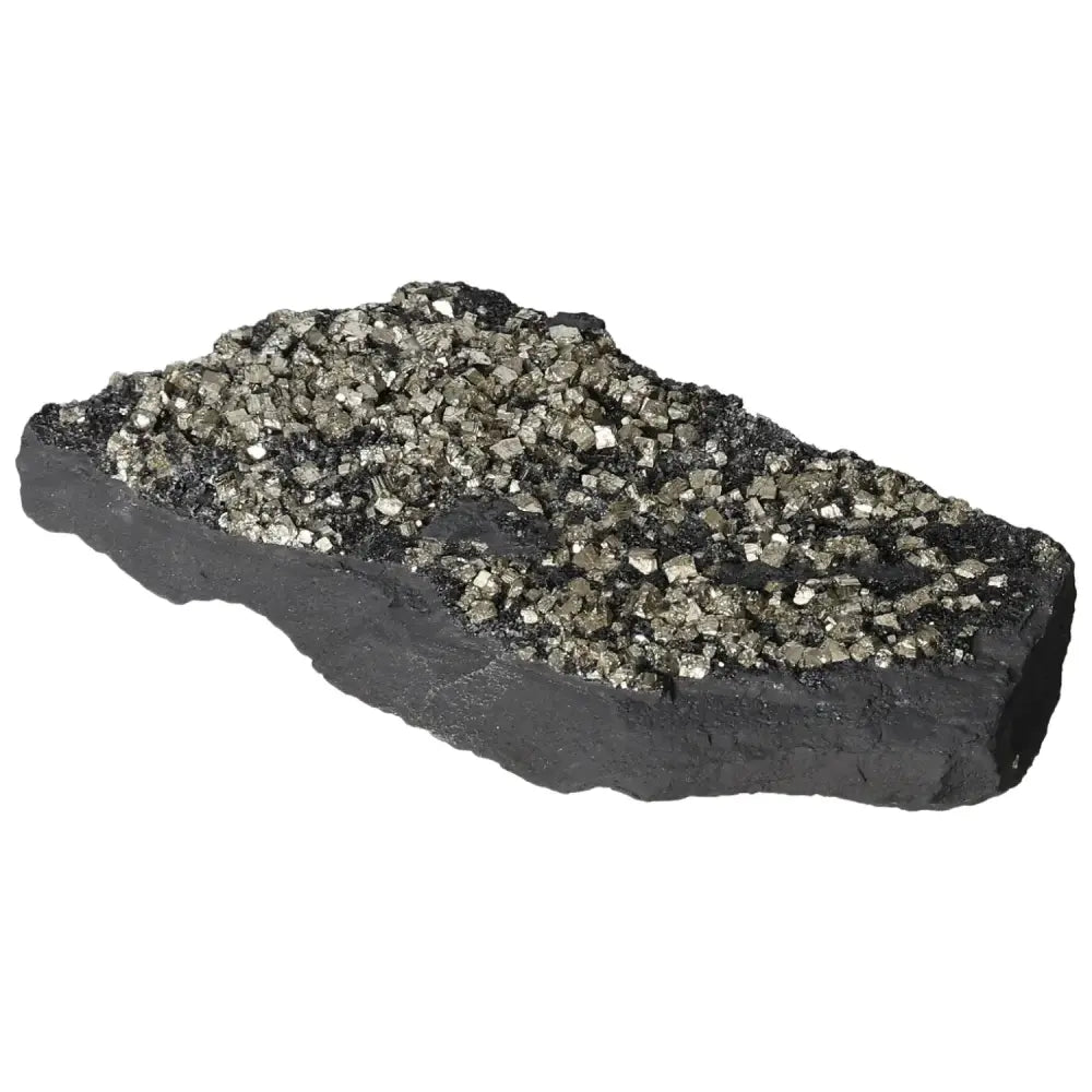 Exquisite Pyrite With Basalt crystal from Sylvia Crystals, known for promoting courage and creativity. Ideal for decoration and empowerment.