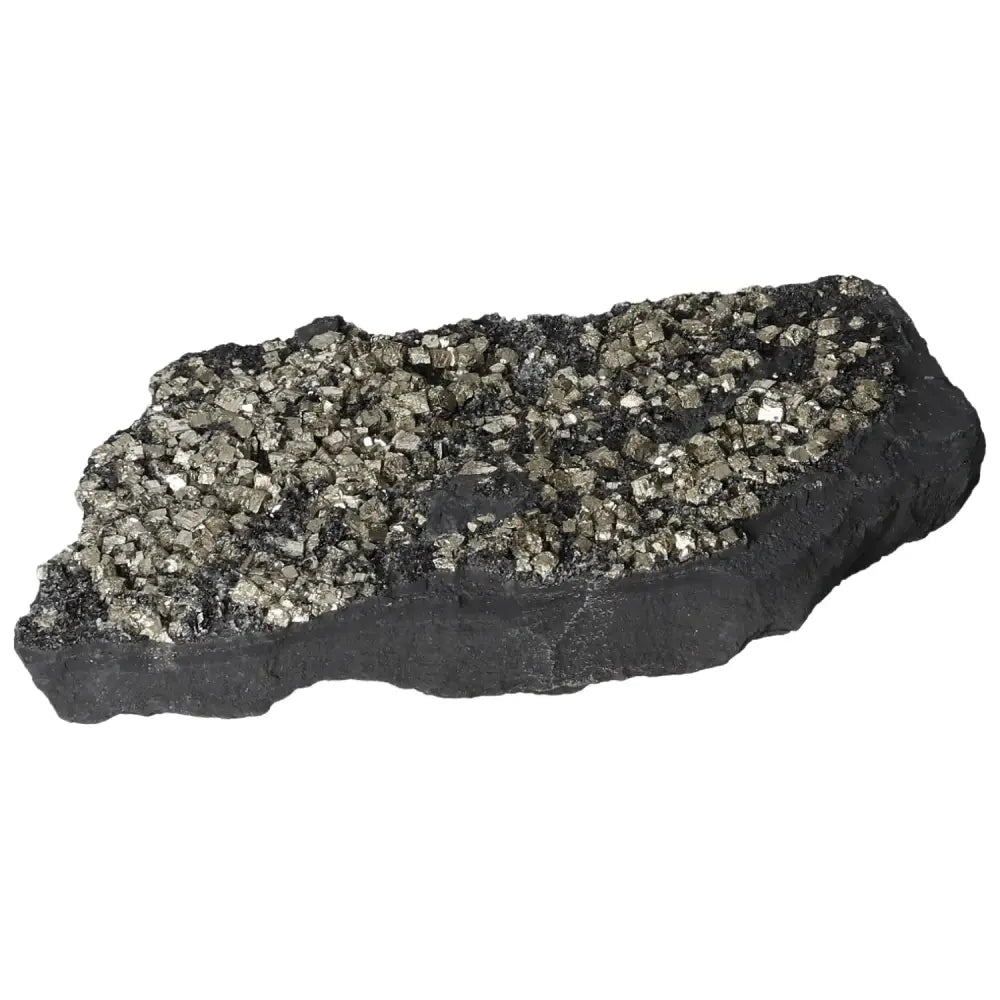 Pyrite with Basalt crystal, promoting courage and creativity, Sylvia Crystals premium product.