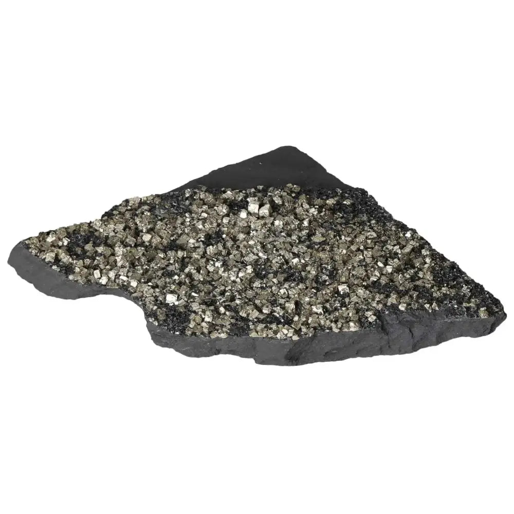 Premium Pyrite with Basalt crystal, ideal for enhancing confidence and embracing responsibilities, from Sylvia Crystals.