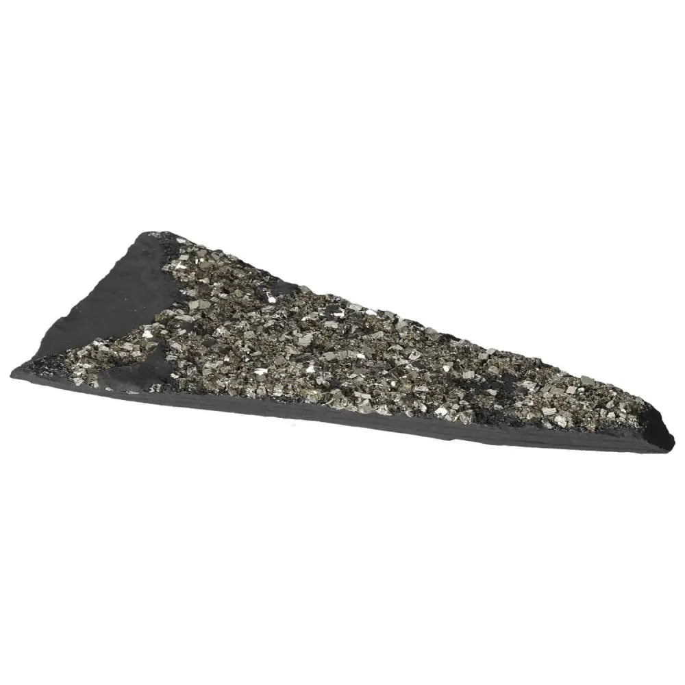 Elegant Pyrite with Basalt stone from Sylvia Crystals, showcasing metallic pyrite against dark basalt. Perfect for aesthetics and spirituality.