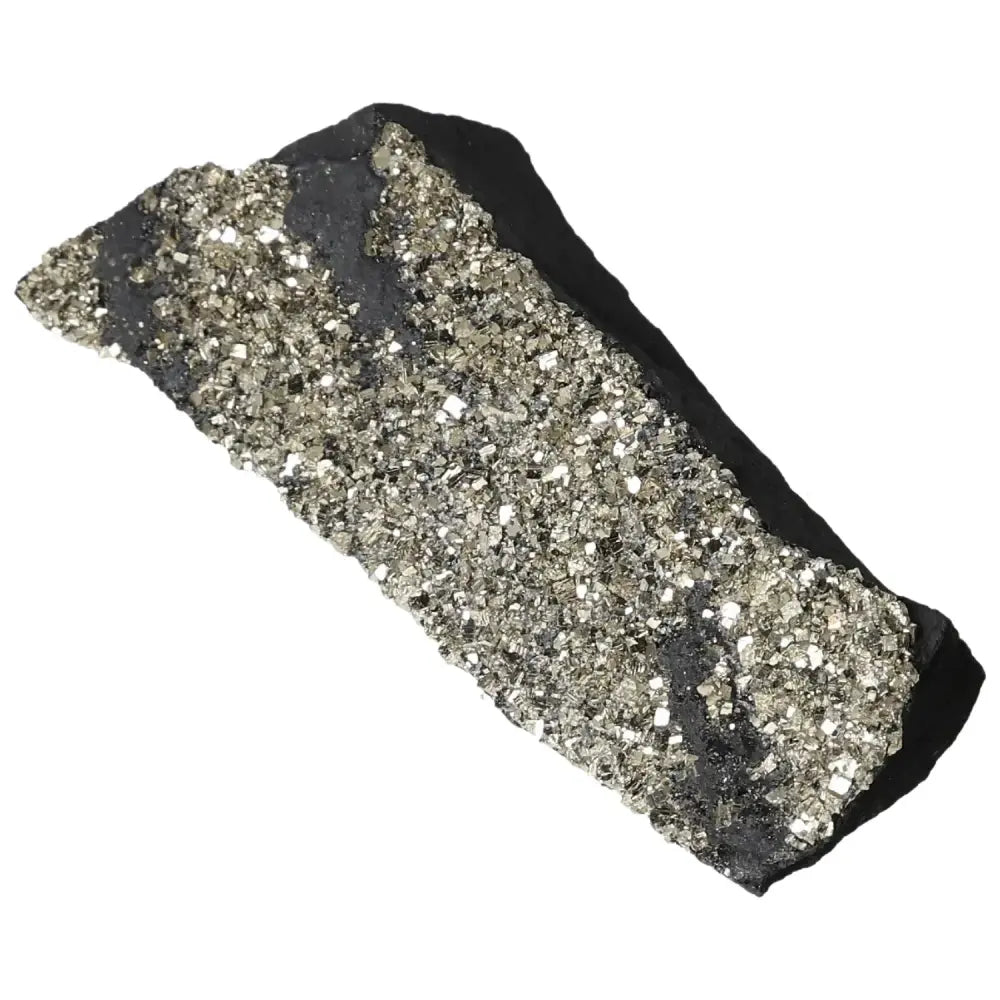 Pyrite with Basalt stone from Sylvia Crystals, enhancing aesthetic allure and personal empowerment.