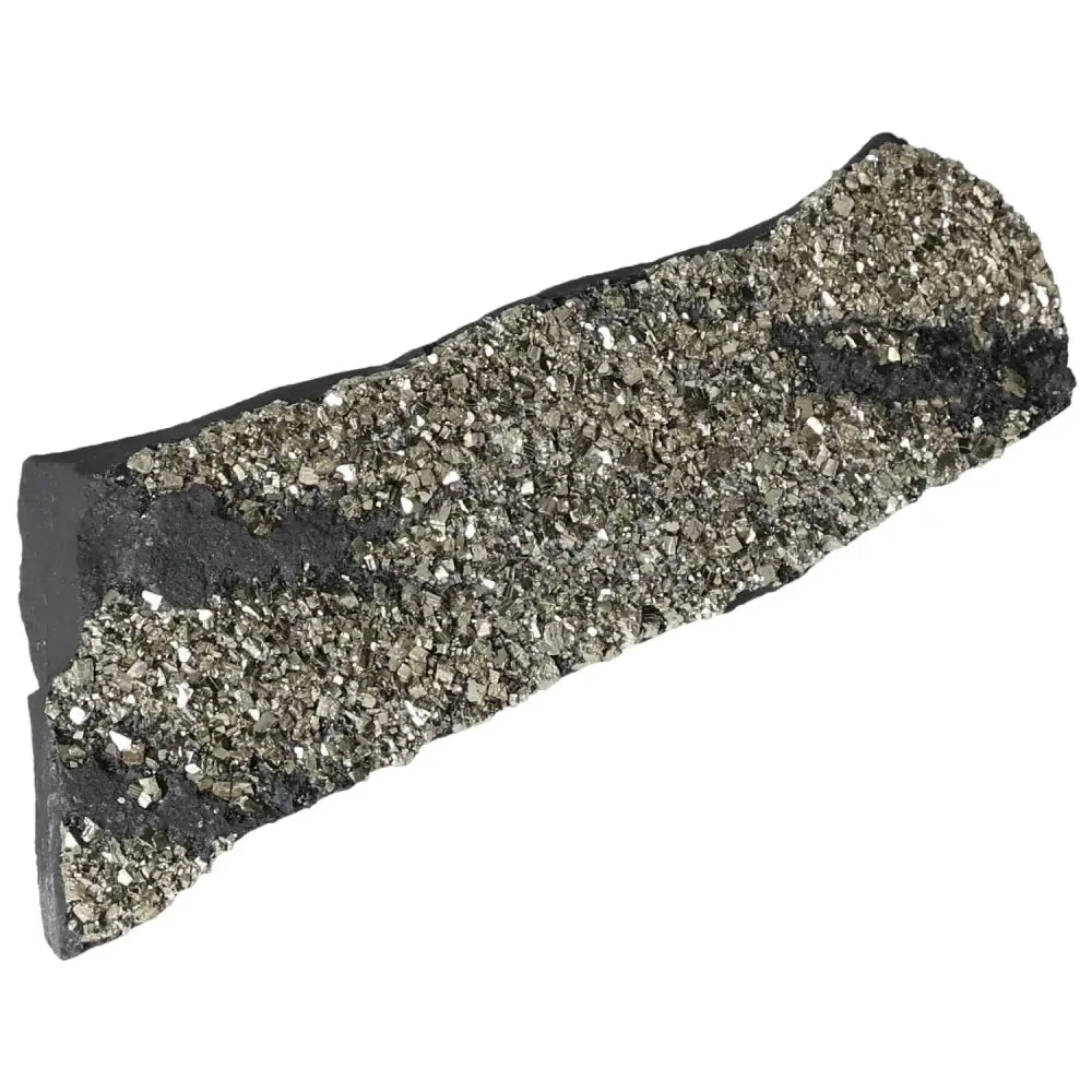 Exquisite Pyrite With Basalt crystal from Sylvia Crystals, showcasing its shimmering surface and empowering properties.