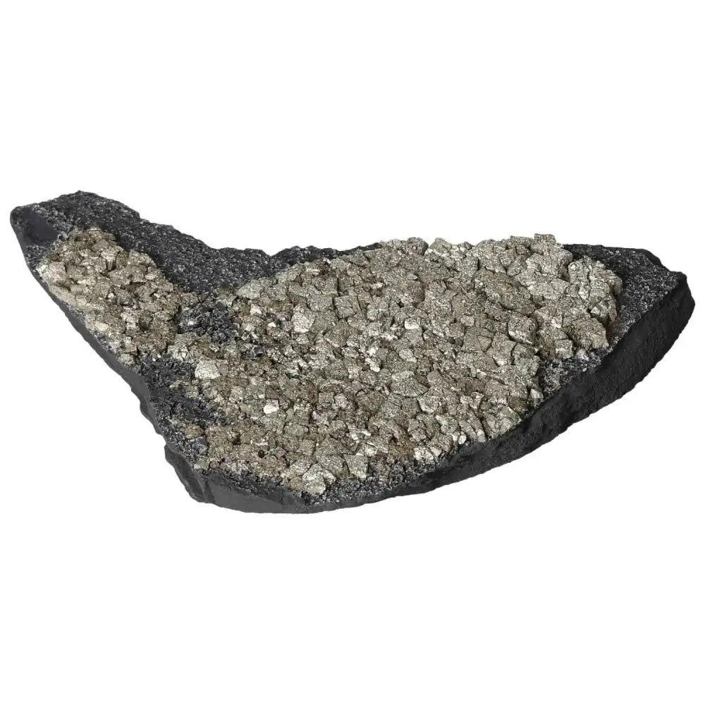 Premium Pyrite with Basalt from Sylvia Crystals, showcasing sparkling surfaces ideal for courage and innovation enhancement.