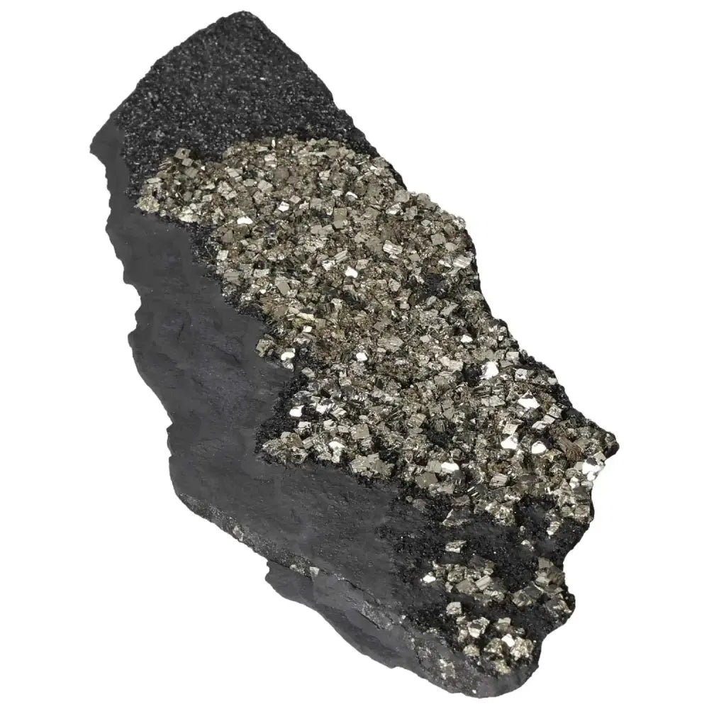 Luxurious Pyrite with Basalt crystal for spiritual enhancement and attracting abundance