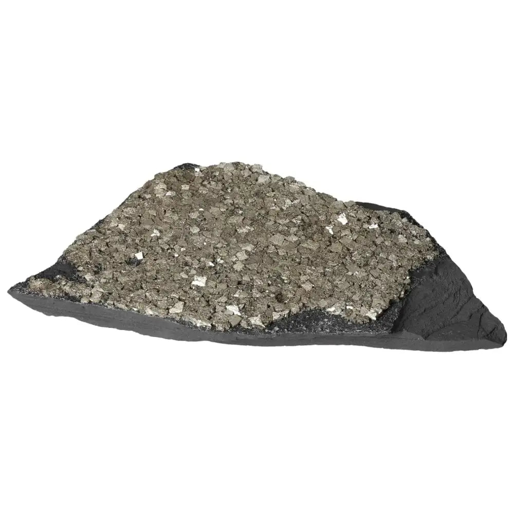 Pyrite With Basalt from Sylvia Crystals, showcasing a blend of shimmering pyrite atop grounding basalt.
