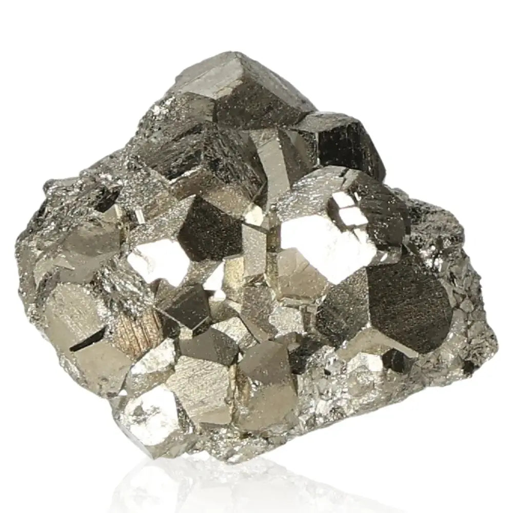 Pyrite druze with golden hue and metallic luster, known as "Fool's Gold," symbolizing abundance and prosperity.