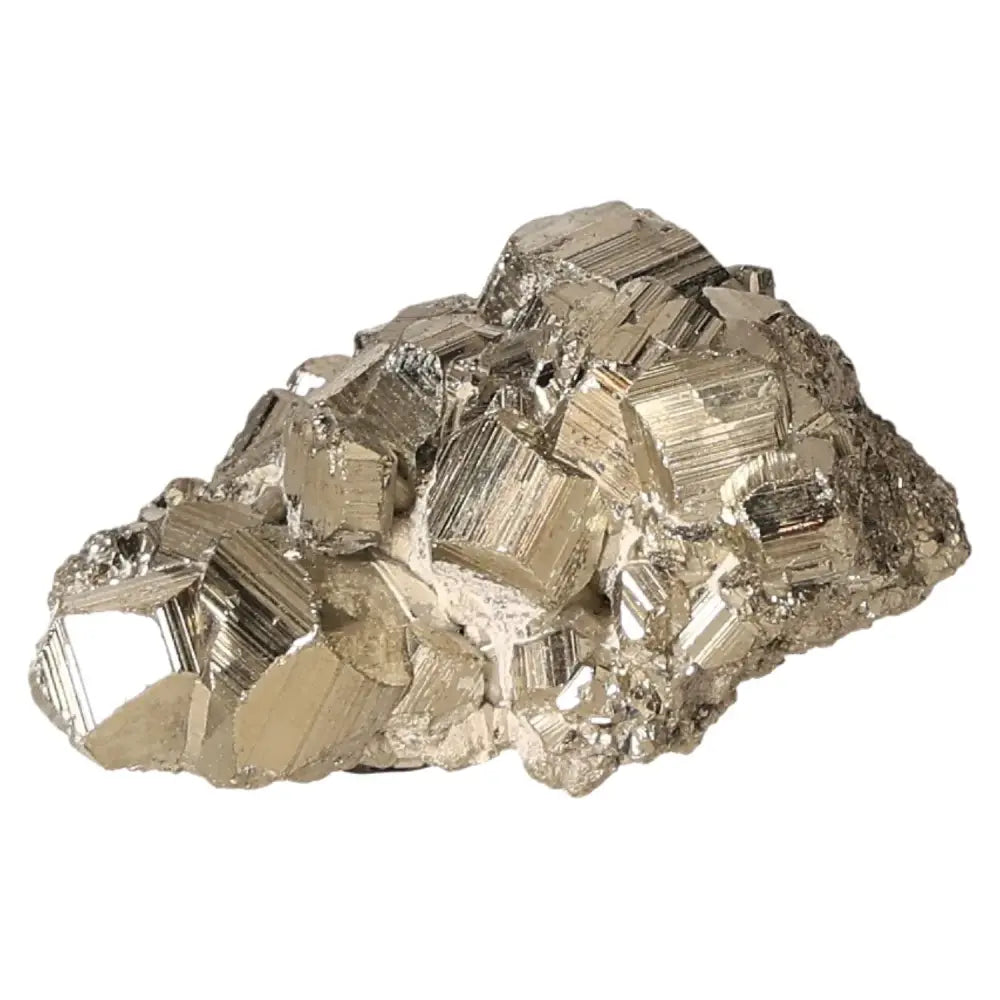 Close-up of a pyrite druzy, showcasing its striking golden hue and metallic luster, often called "Fool's Gold" for its gold-like appearance.