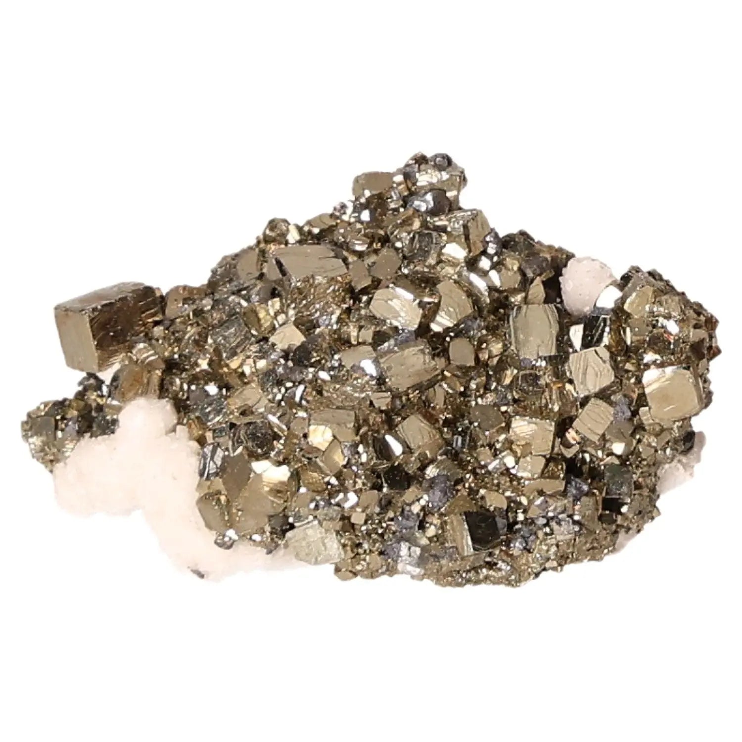 Shimmering pyrite druze cluster with golden metallic luster, symbolizing abundance and prosperity. Often called 'Fool's Gold.'