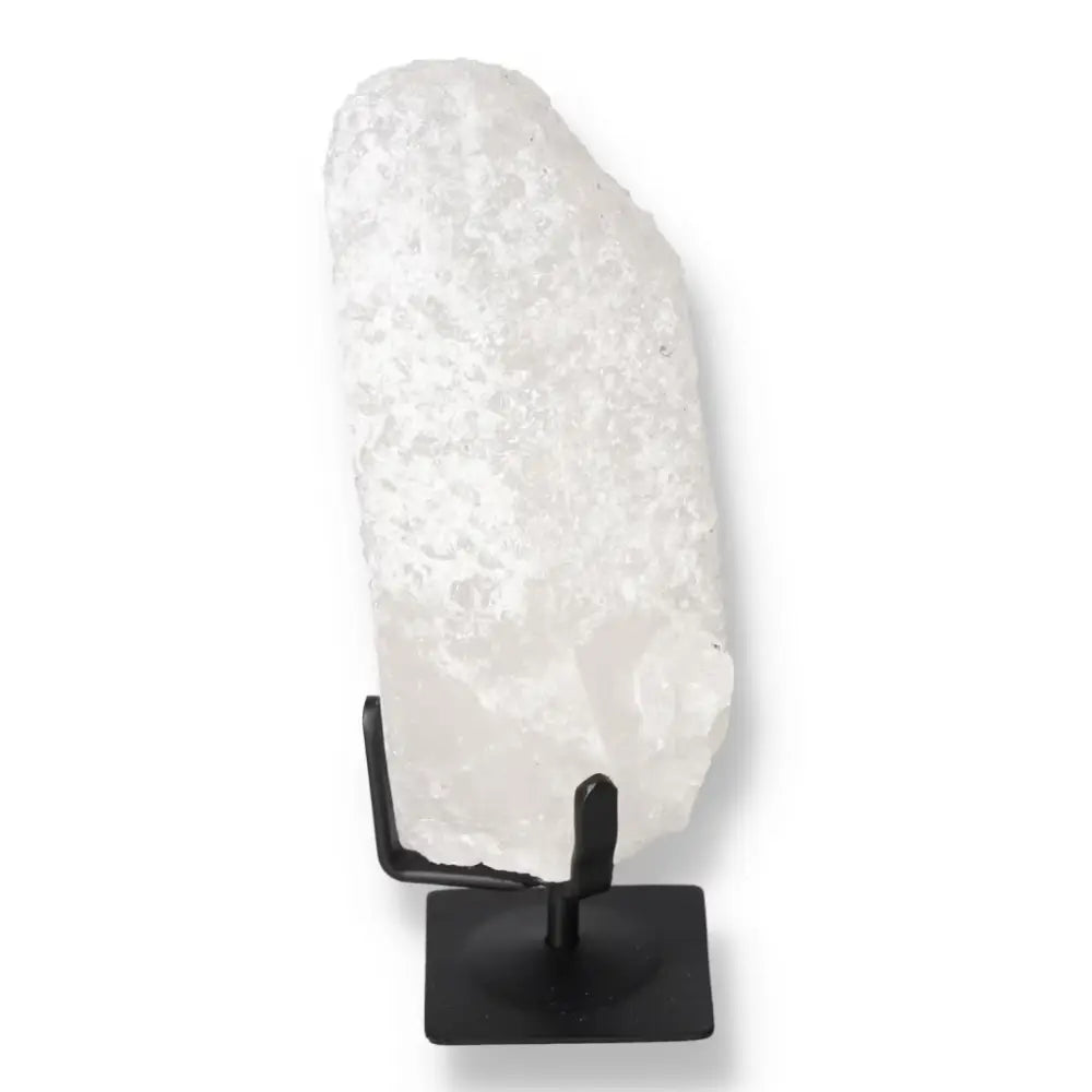 Quartz Crystal Bubble on display stand showcasing unique textures and energy properties from Sylvia Crystals.