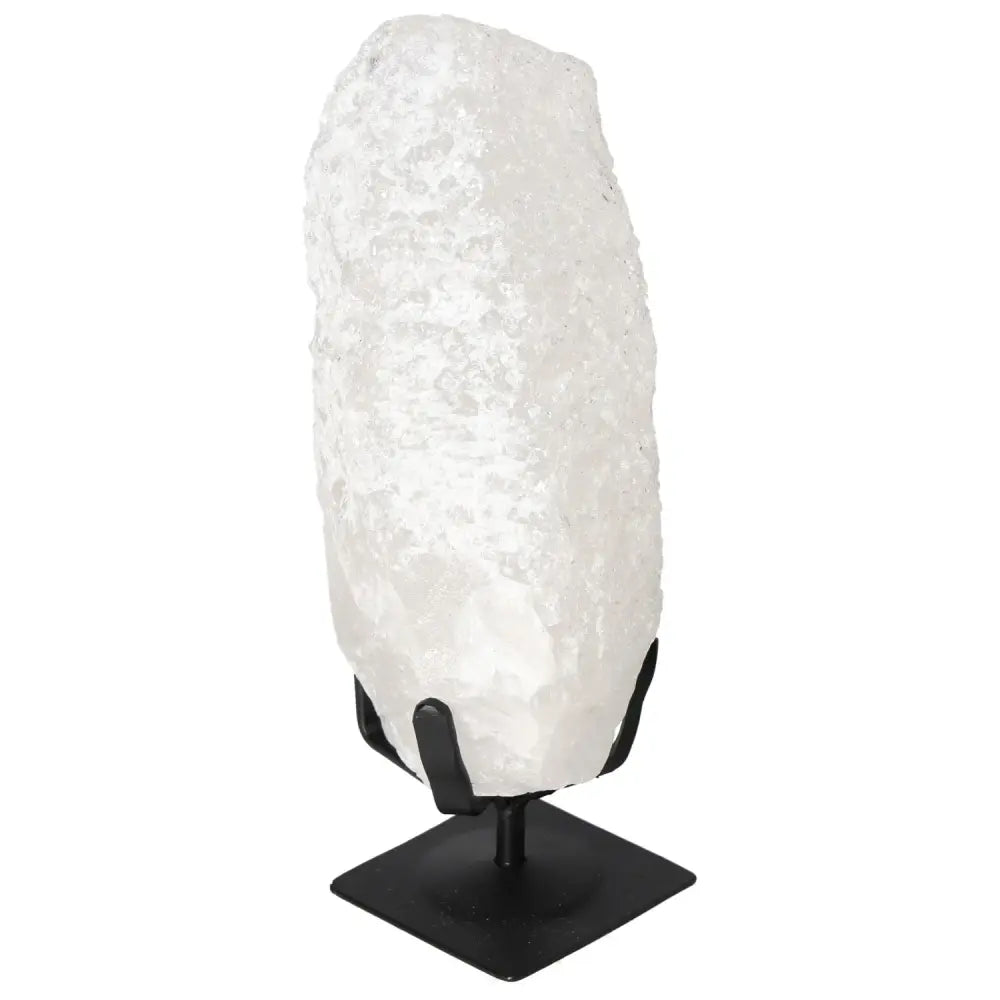 Quartz Crystal Bubble on stand, showcasing its unique textures and radiant energy properties from Sylvia Crystals' premium collection.