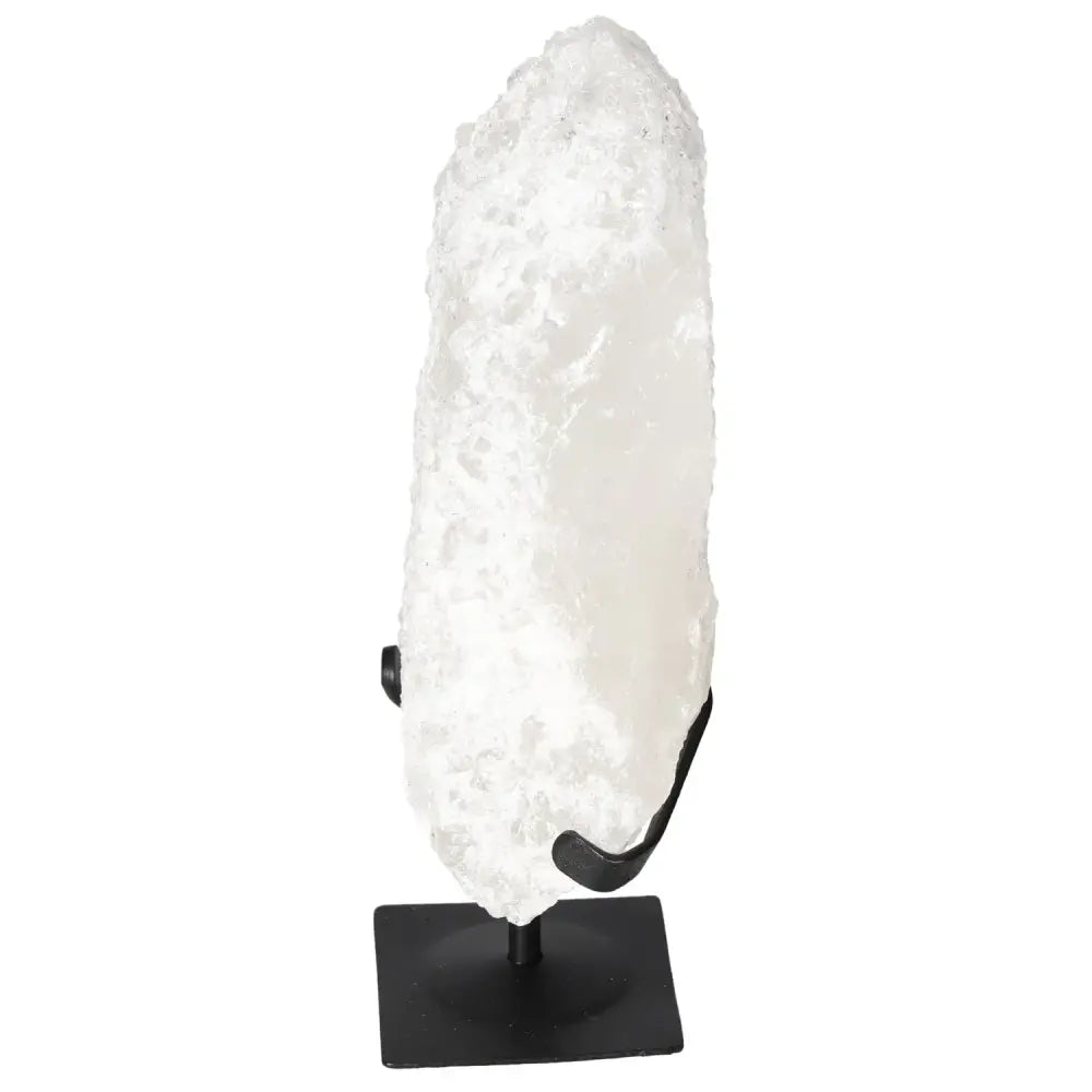 Quartz Crystal Bubble on stand, premium gem by Sylvia Crystals, showcasing unique natural inclusions for personal and metaphysical growth.