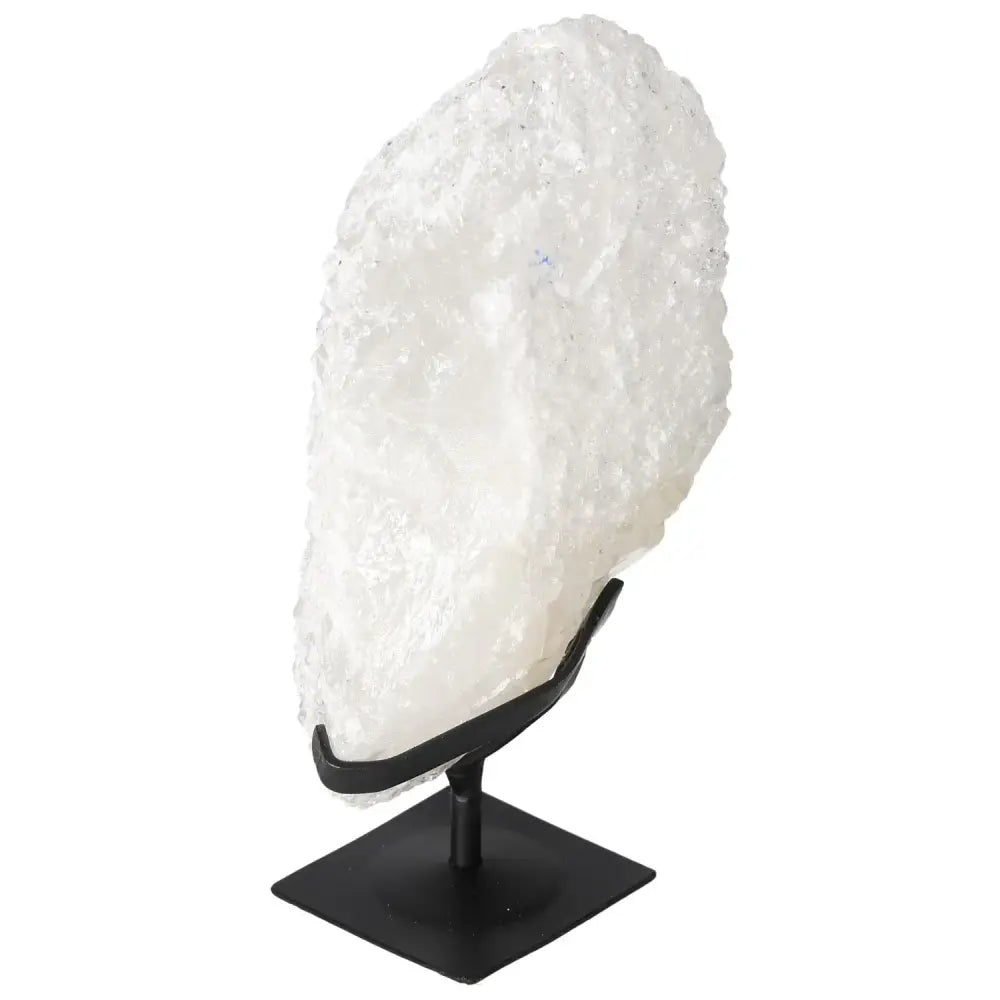 Quartz Crystal Bubble on display stand, a premium gem by Sylvia Crystals, ideal for personal and metaphysical growth.