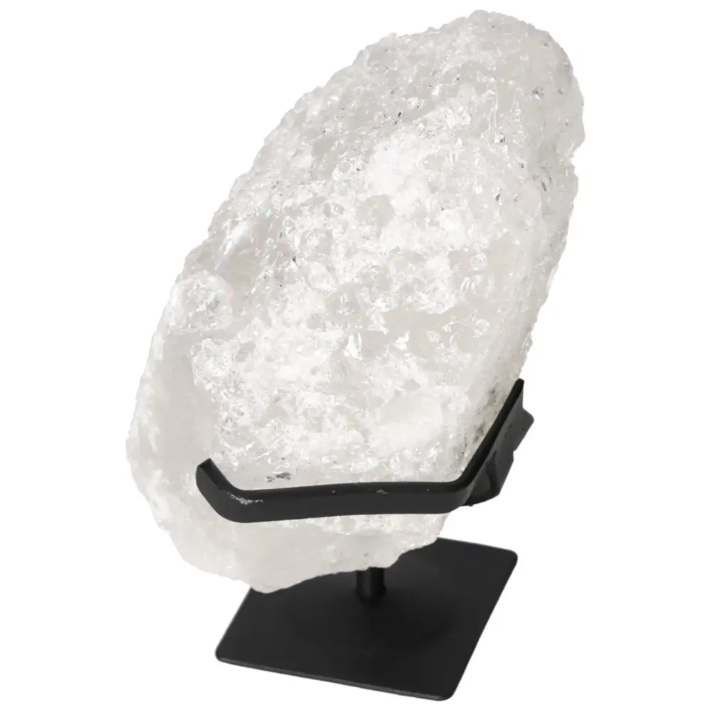 Quartz Crystal Bubble on display stand, showcasing the harmonious and transformative energy of premium natural quartz.