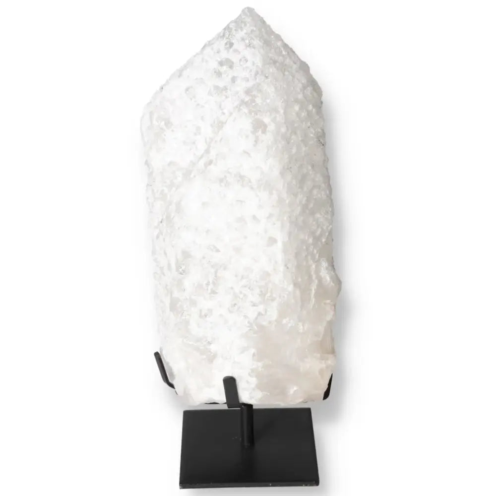Quartz Crystal Bubble on display stand, showcasing its luxurious and spiritual appeal from Sylvia Crystals.