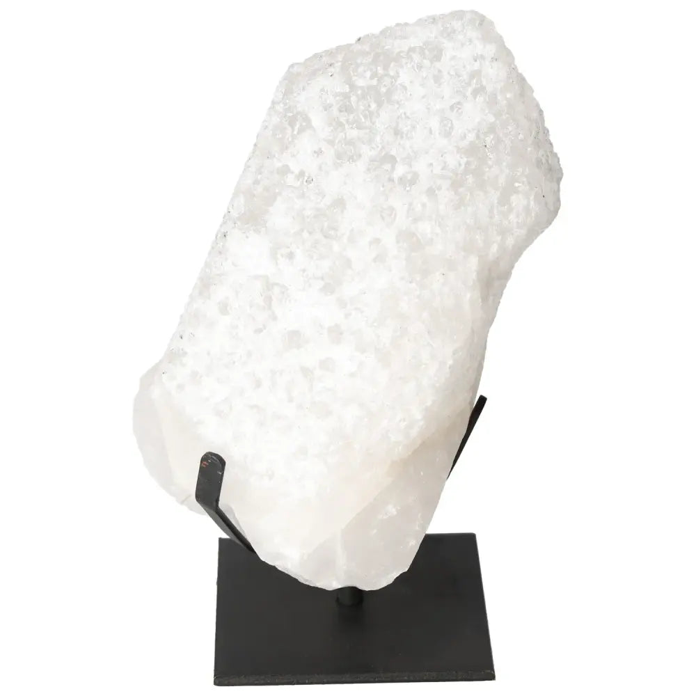 Quartz Crystal Bubble on stand from Sylvia Crystals, showcasing a multifaceted structure for enhanced well-being and visual allure.