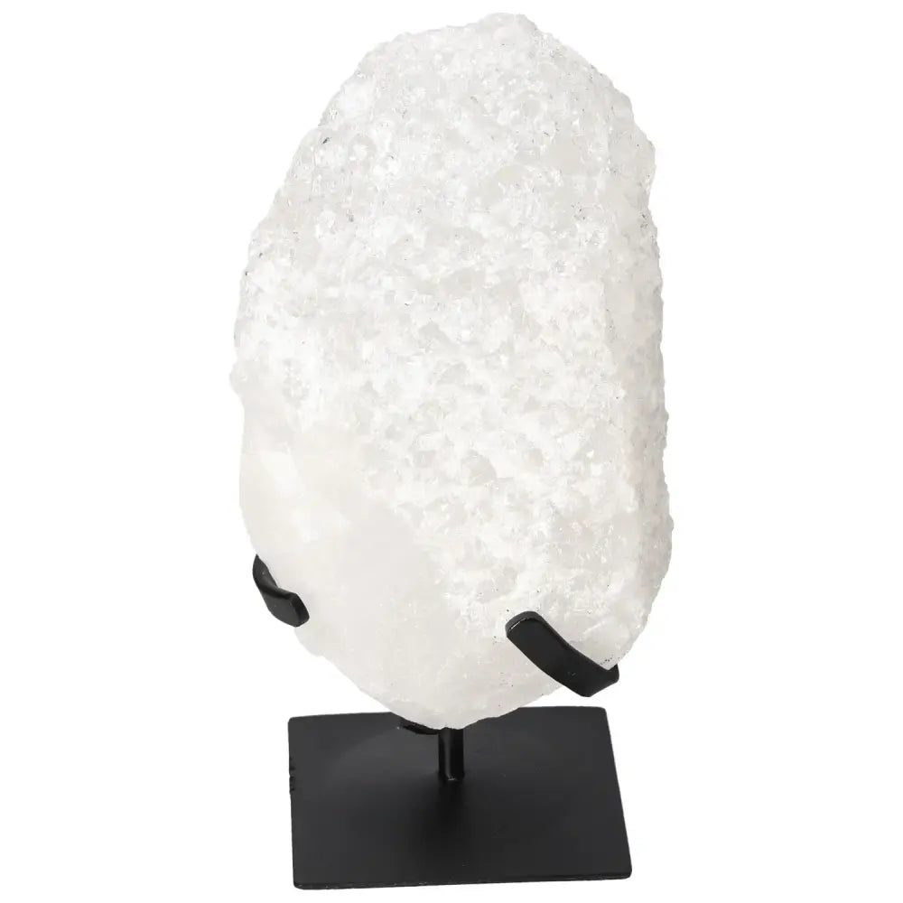 Elegant Quartz Crystal Bubble on stand, from Sylvia Crystals, offering beauty and spiritual benefits for emotional healing and clarity.