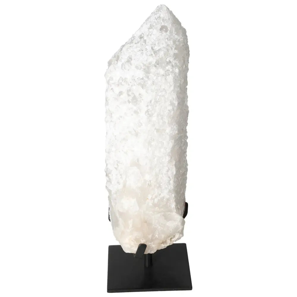 Elegant Quartz Crystal Bubble on display stand, showcasing luxury and spiritual power, from Sylvia Crystals.