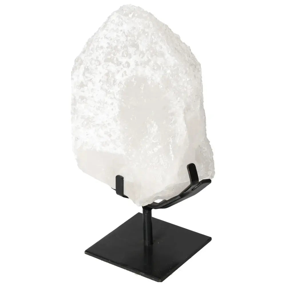 Quartz Crystal Bubble on display stand, showcasing its captivating clarity and natural elegance. Perfect for decor or collecting.